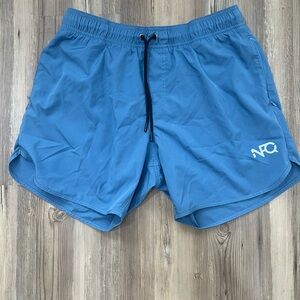 Blue Athletic Shorts with Logo (NeverF**kingQuit)